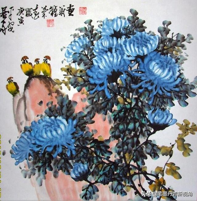 菊花花卉国画100幅临摹,梅兰竹菊花国画300幅