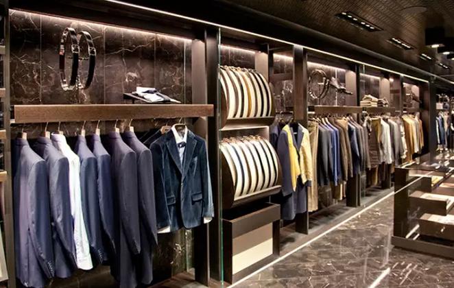 没有墙体服装店设计布局,服装店展厅直播间布局平面图