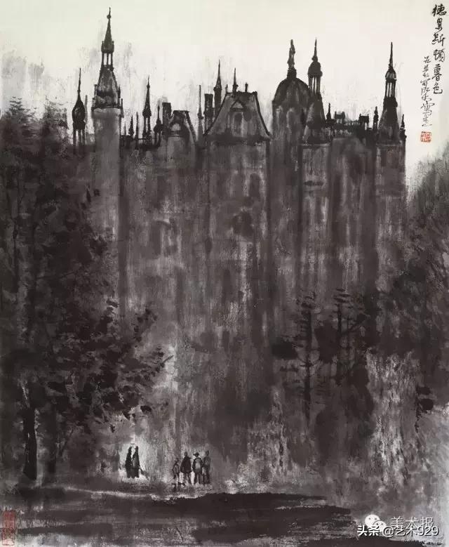 国画山水名家名段欣赏李可染,李可染画逆光山水一绝后附视频