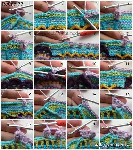 曼陀罗毯子编织教程,苏菲花园曼陀罗毯子钩法高清图解