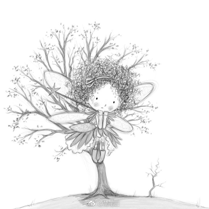 自带少年感的插画铅笔画,随手画插画第1笔就很萌