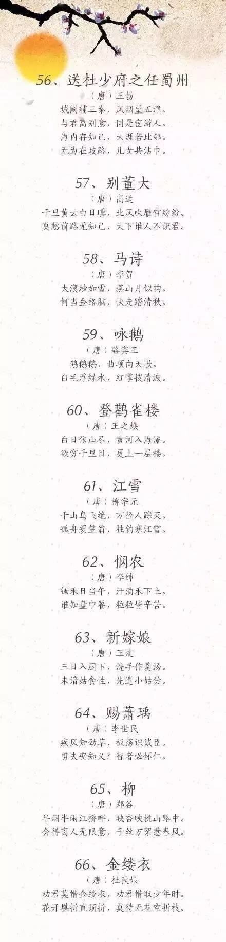 小学必背75首古诗背诵,适合小学生暑假背诵100首古诗