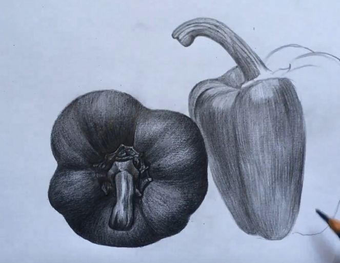 素描水果或蔬菜,素描蔬菜和水果怎么画出质感