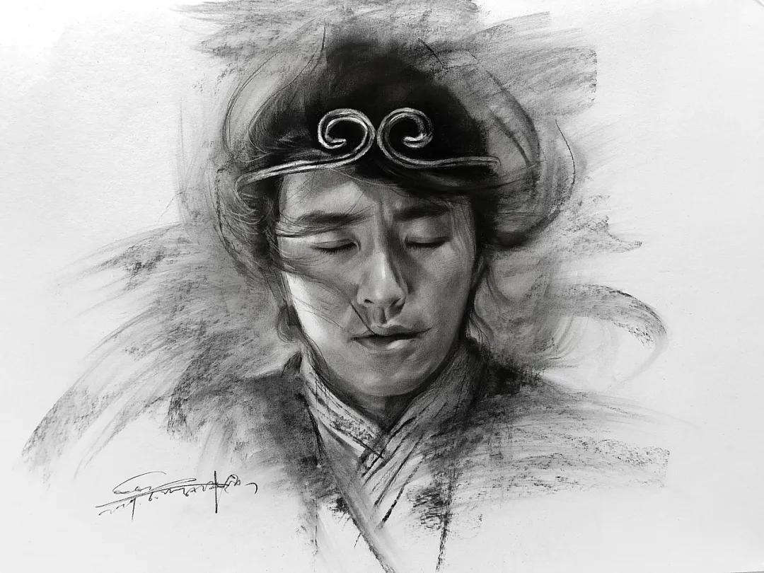 画一幅素描100万笔,胡歌、李现、迪丽热巴在他笔下全都画活了