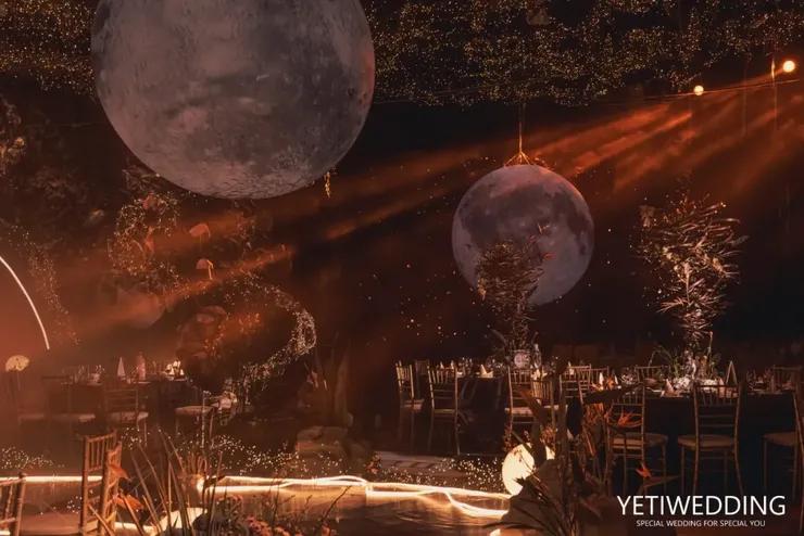 神秘的蓝色系星空主题婚礼,一场神秘浪漫的星空婚礼主题