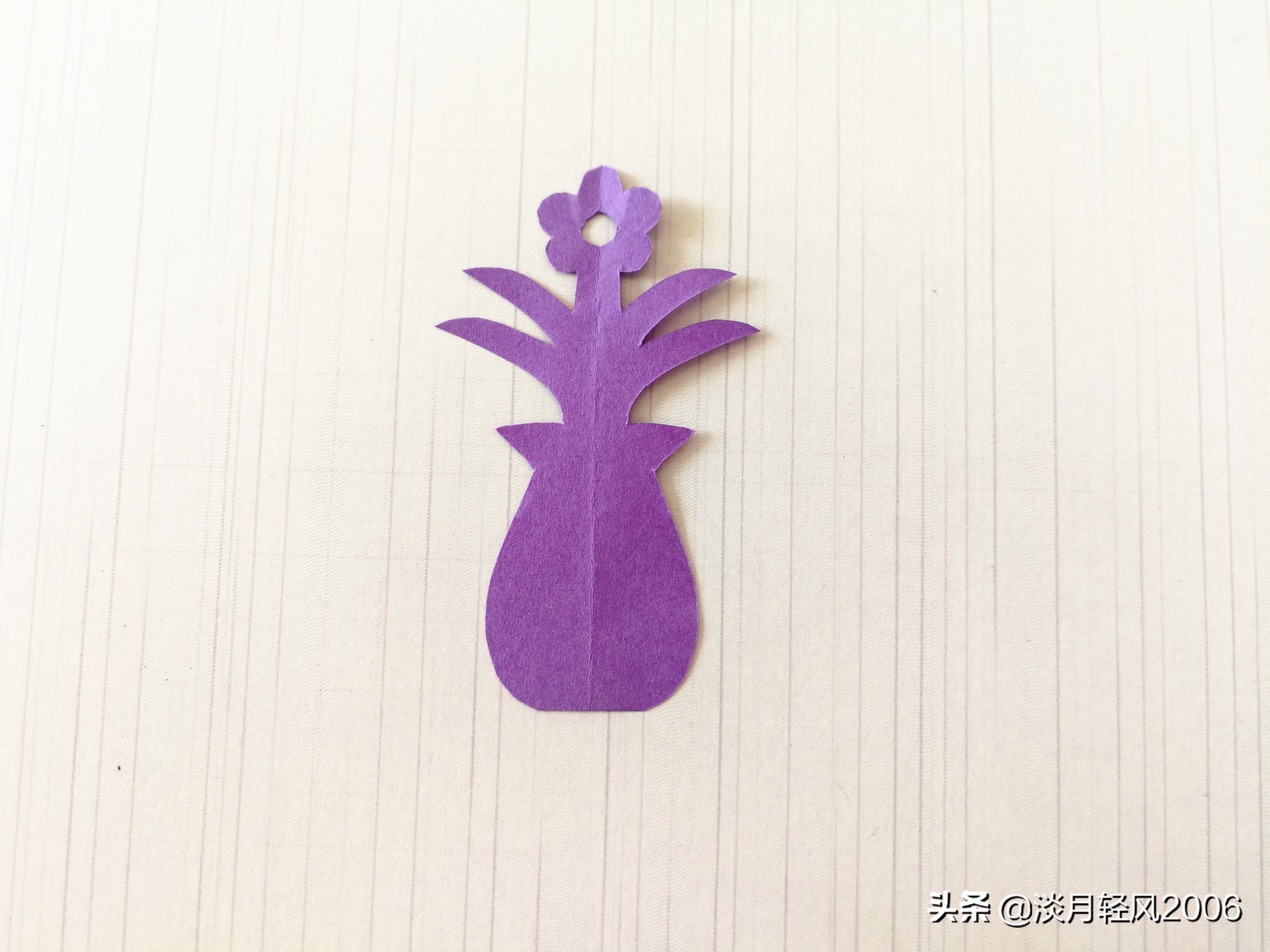 儿童剪纸花瓶简单图案大全,手工剪纸制作花瓶教程图解