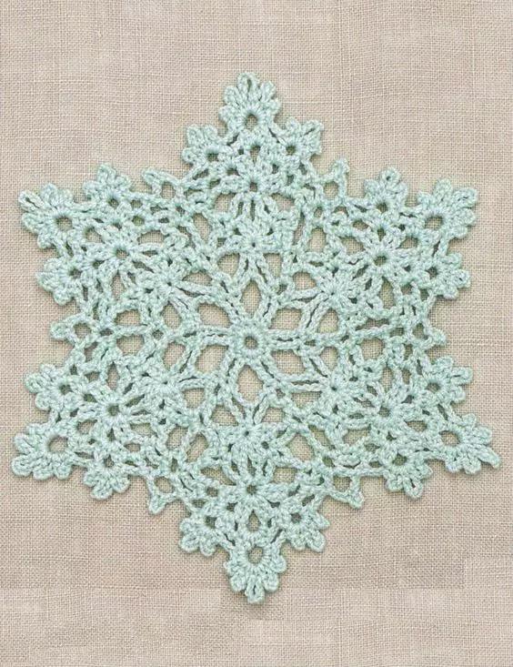 简单手工钩织雪花,钩编高清雪花图解教程