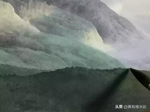 水彩画山风景入门,远山画法入门教程