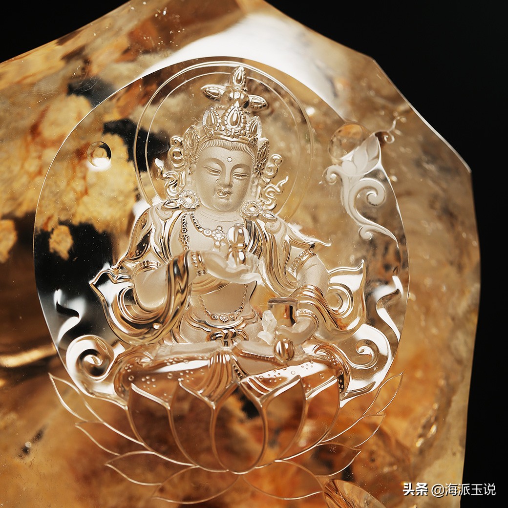 密教石刻造像,水晶内雕密宗佛像