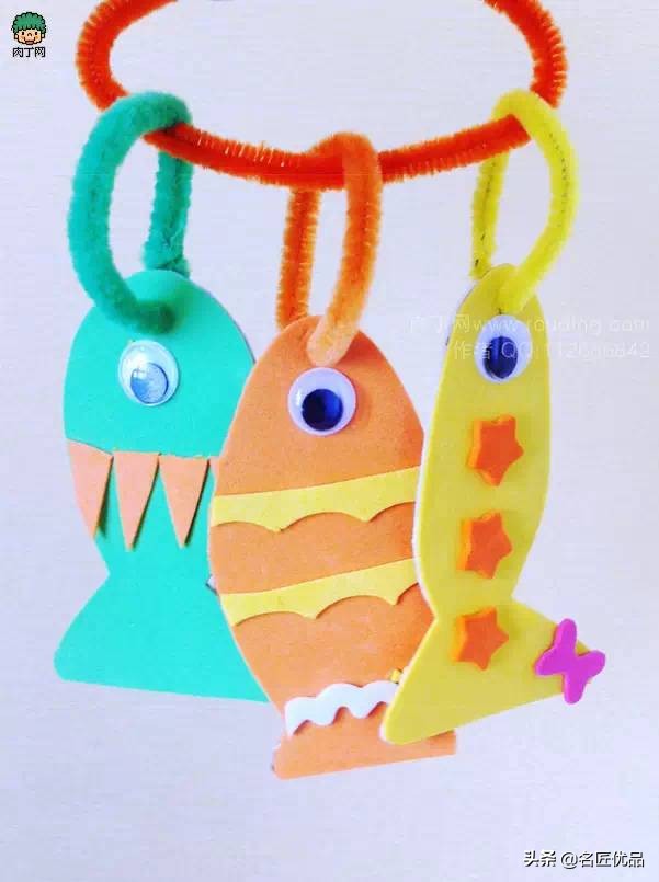 手工做小钓鱼竿玩具,怎么做钓鱼小玩具