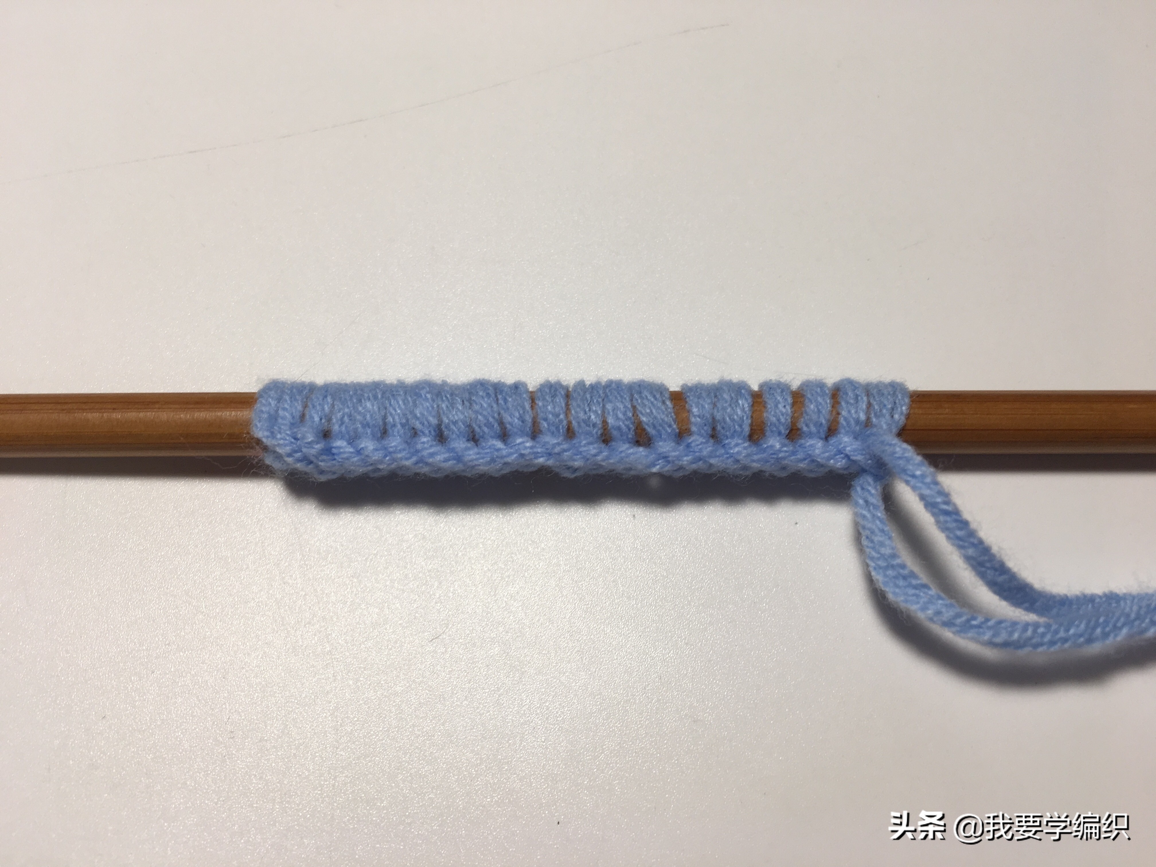 自上而下水波纹花样的编织教程,镂空波浪条编织花样