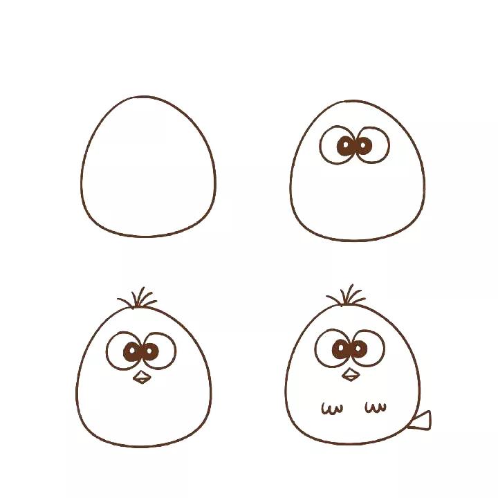 猴子大象小鸟老虎熊猫的简笔画,在天空中飞翔的小鸟简笔画儿童