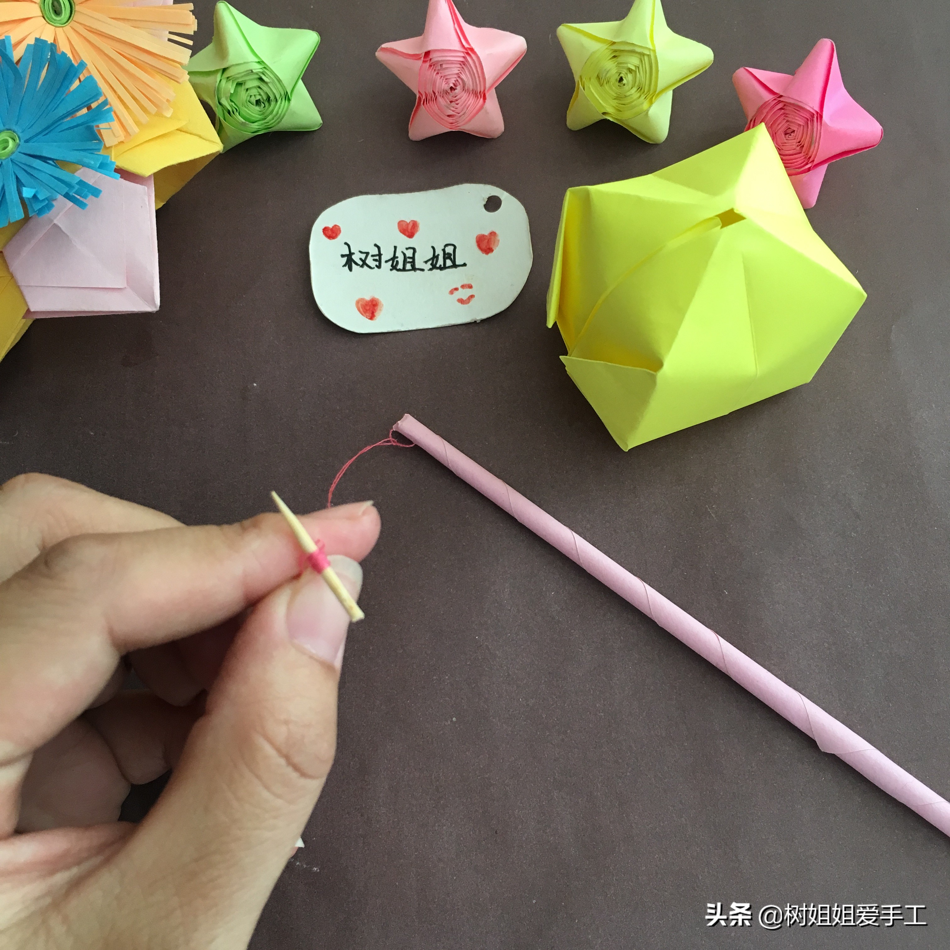 儿童吹气式手提灯笼折纸视频,折纸灯笼解压玩具