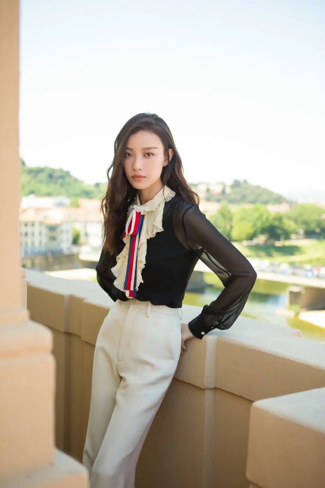 搭阔腿裤雪纺衫上衣新款时尚减龄,雪纺衫阔腿裤搭配大全