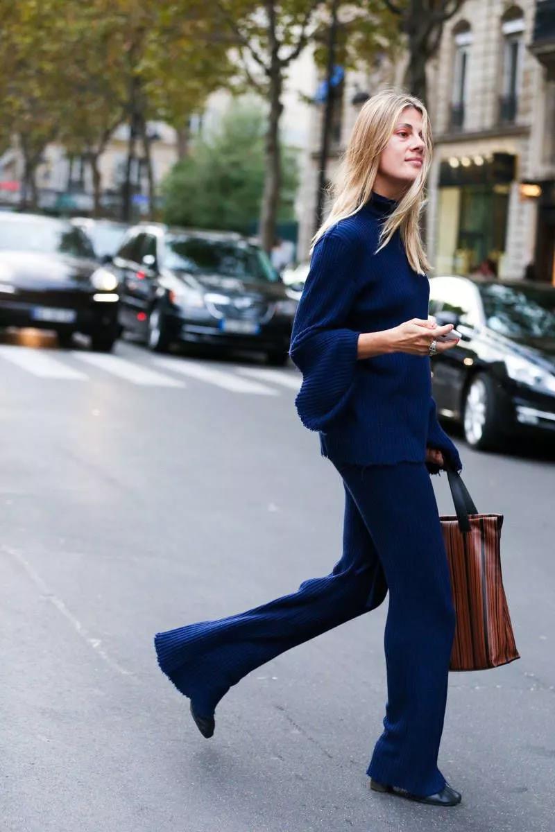 显瘦配直腿裤的毛衣,大腿粗穿阔腿裤怎么搭显瘦