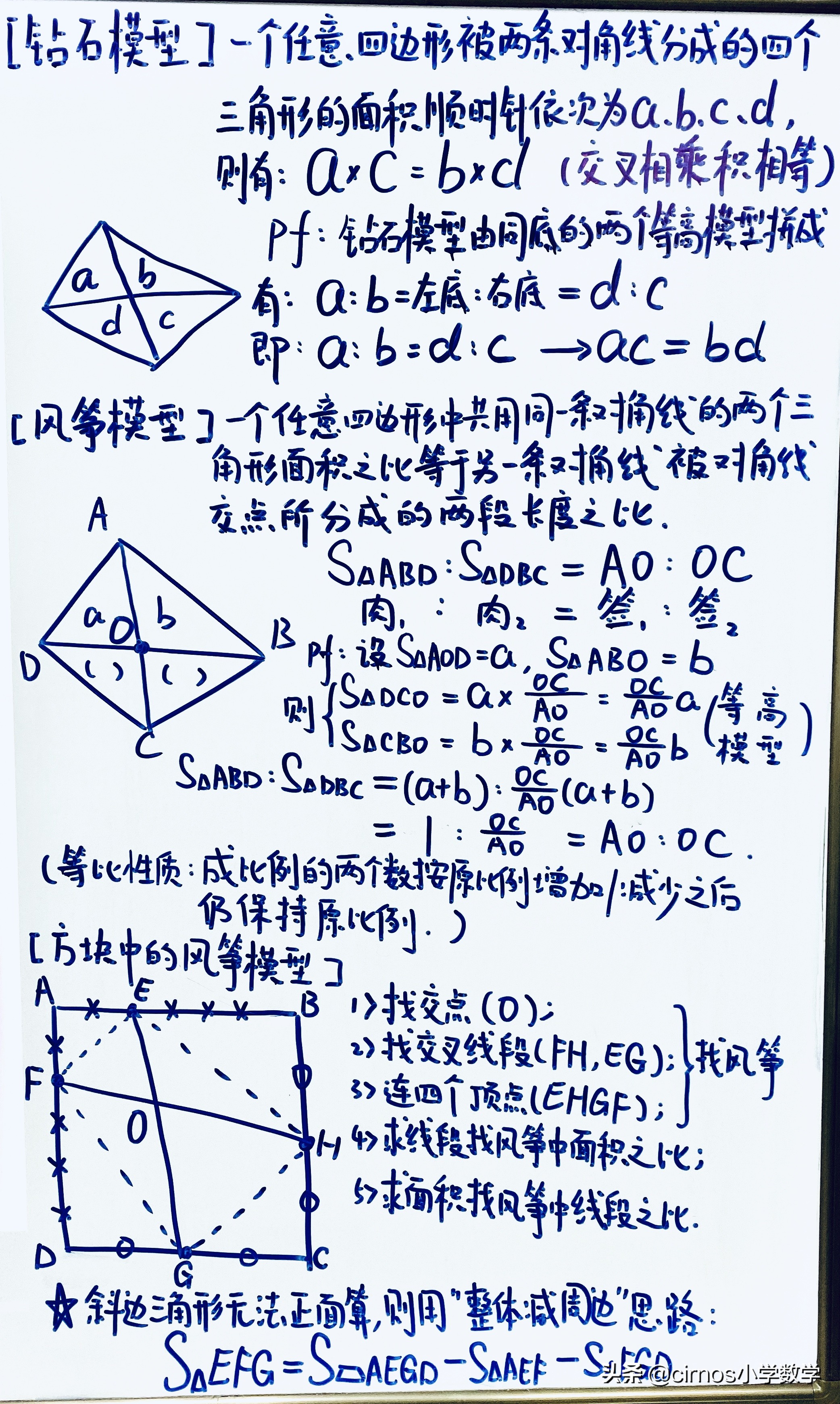 小学三角形面积推理过程,求三角形阴影面积小孩