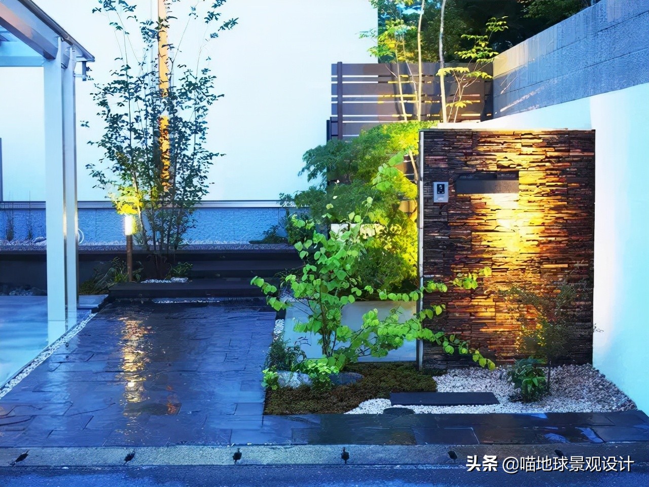 十个绝美别墅庭院墙设计,别墅边户庭院景观设计效果图