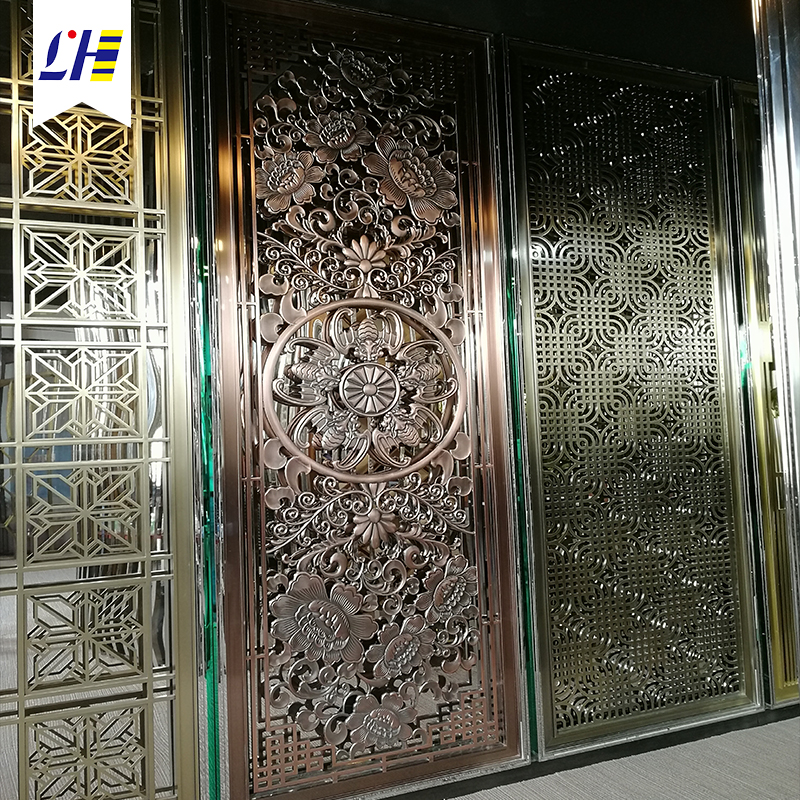 不锈钢餐厅卡座屏风隔断,玫瑰金不锈钢屏风价格