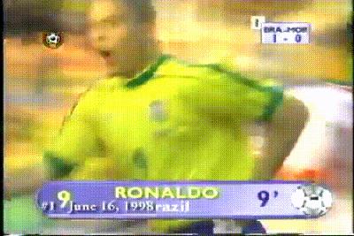 罗纳尔多十大最佳进球,外星人罗纳尔多世界杯进球全纪录