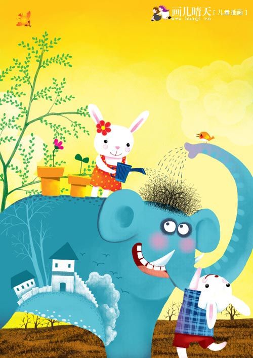 唯美插画壁纸动物,简单又漂亮的动物插画