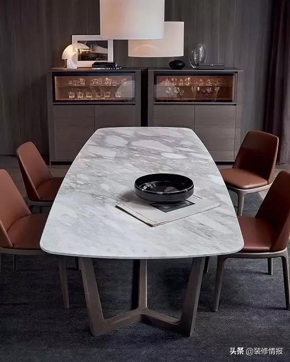 轻奢大理石餐桌推荐,别致的天然大理石餐桌