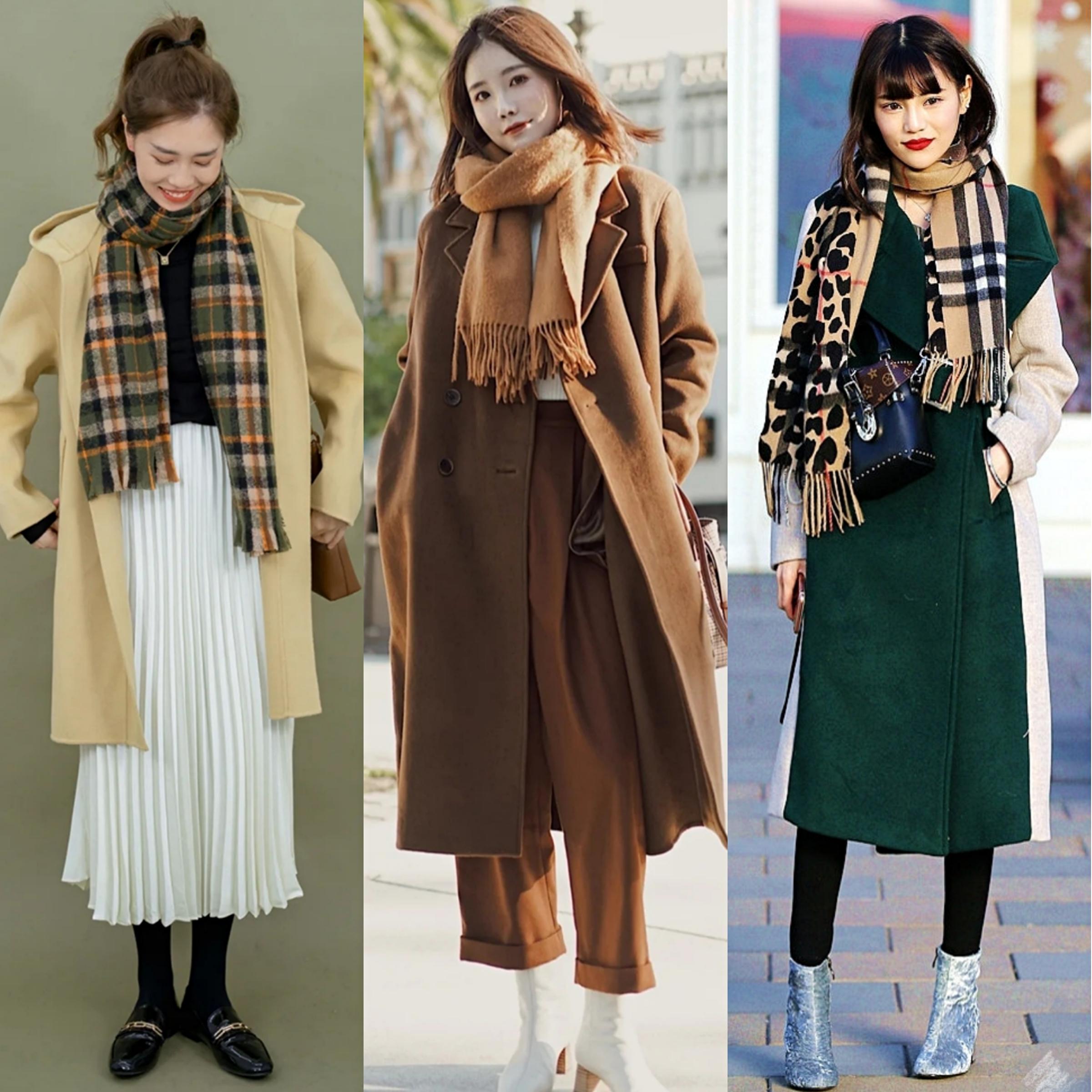 大衣围巾怎么系好看长款,穿大衣围巾系法又简单又好看