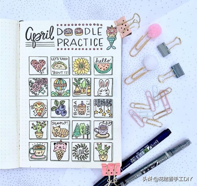 简笔画少女心手帐边框,手帐日记边框简笔画