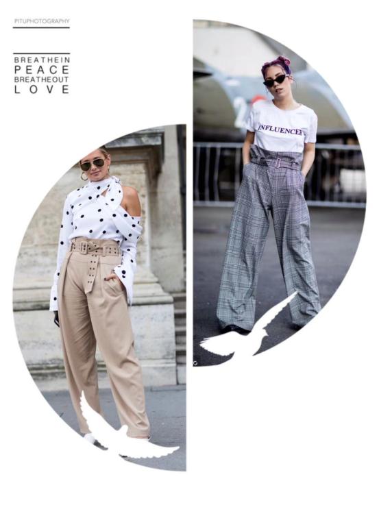 今年流行的纸袋裤怎么穿,新款流行好看显瘦百搭裤