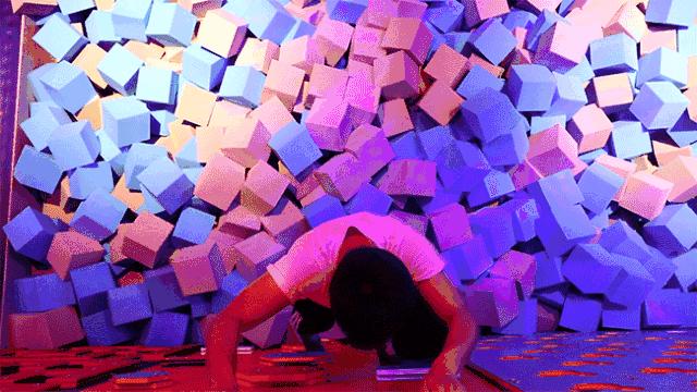 蹦床馆网红滑梯室内,旱雪滑梯蹦床公园