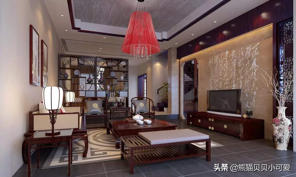 4.5米层高中式古典风格,中式古典风格装修效果图