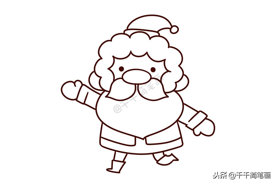 圣诞老人简笔画你收到礼物了吗,圣诞礼物盒简笔画