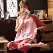 夏日居家睡衣分享来了,短袖七分裤女大童莫代尔睡衣