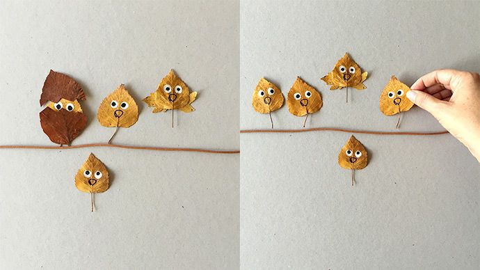 秋天落叶手工作业,秋天的颜色手工作业