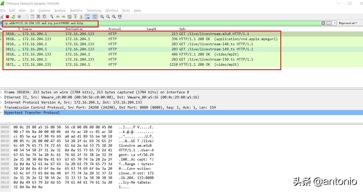 HLS实战之Wireshark抓包分析