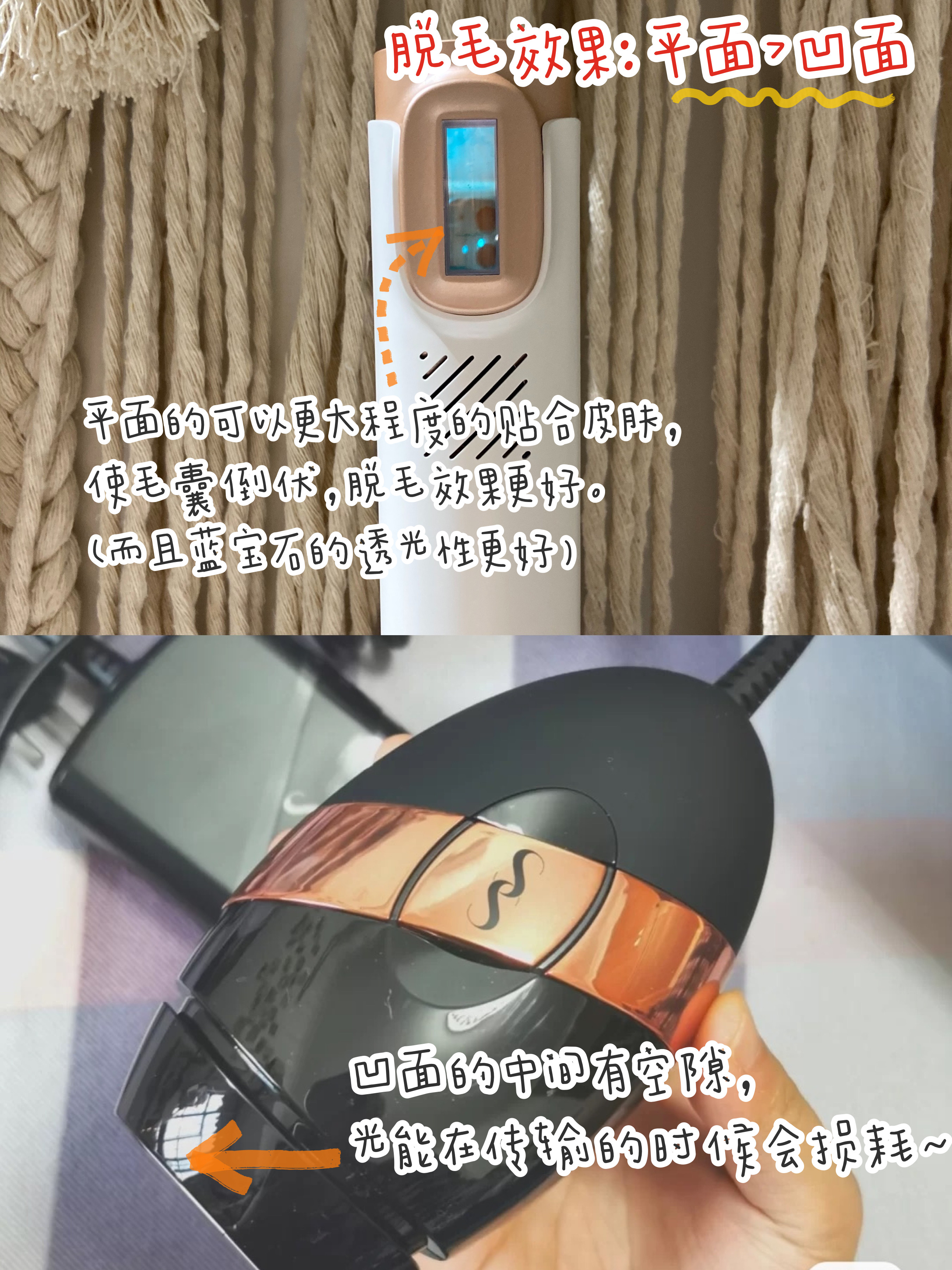 脱毛仪出光颜色有啥区别,脱毛仪平面出光口和凹面哪个好