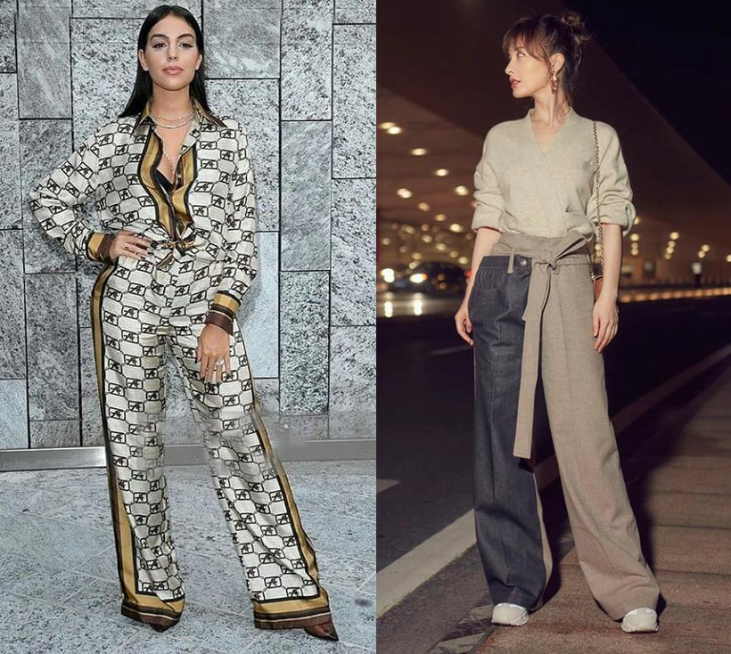 吴昕与C罗女友乔治娜竞艳，米兰时装周同穿阔腿裤，好看到炸