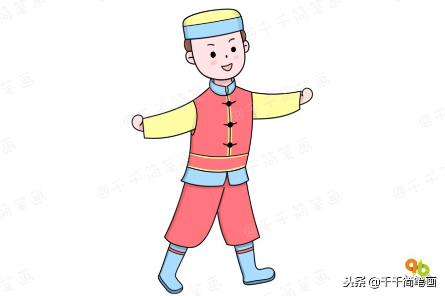 56个民族服装完整版简笔画教程,简笔画入门教学少数民族服饰人物