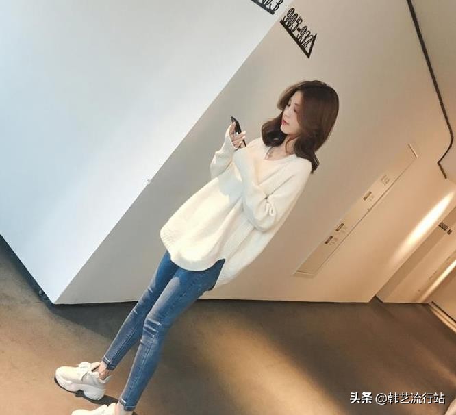 韩版穿搭女装高级感春,女装毛衣新款韩风搭配