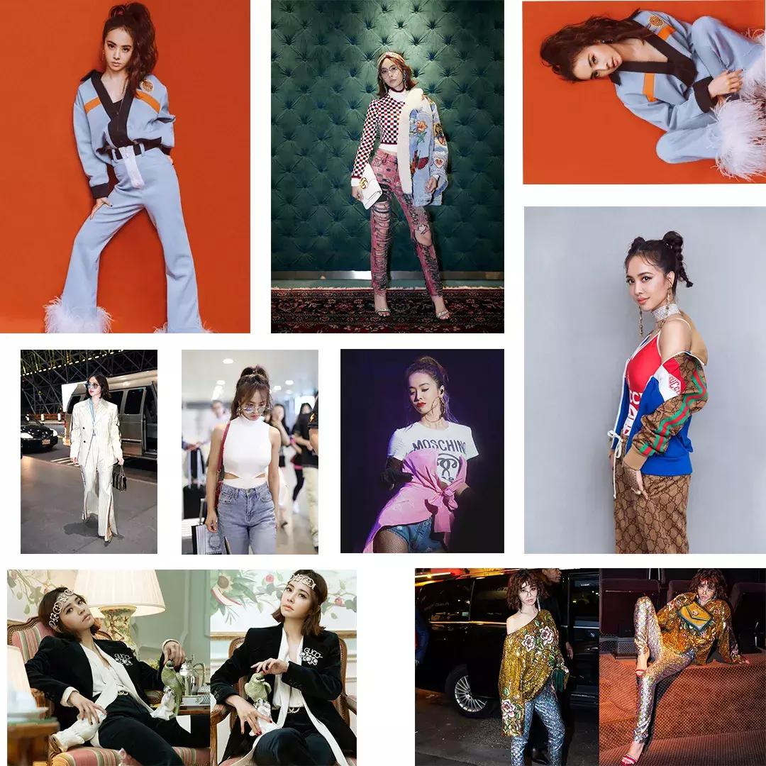 蔡依林的18年老粉儿,蔡依林一身红蓝