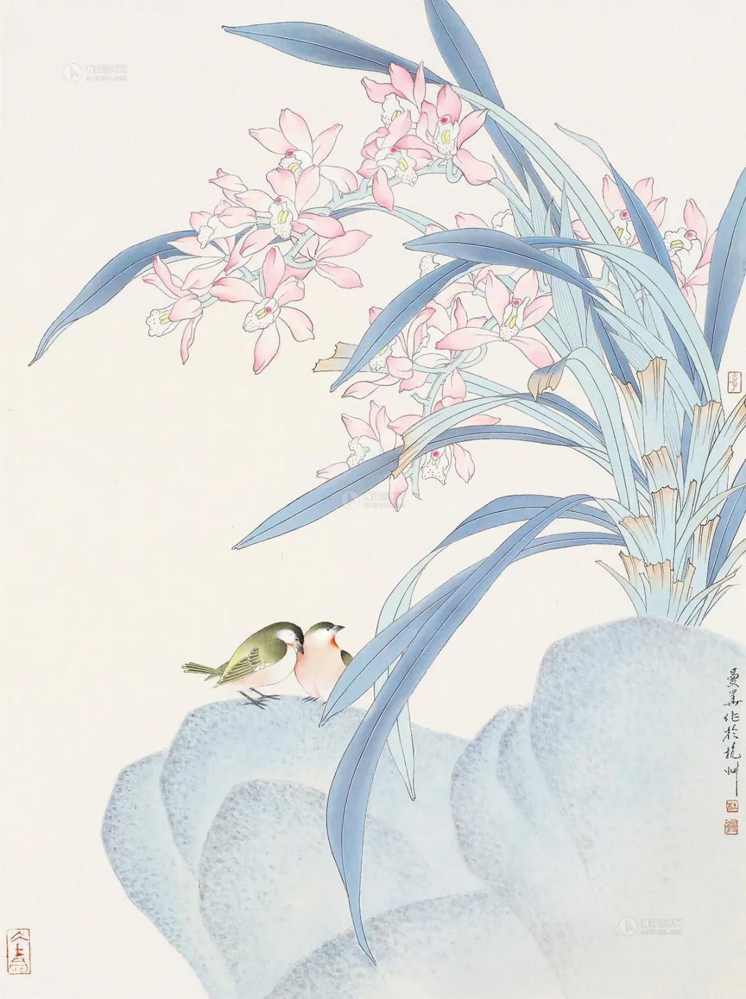 杜曼华花鸟作品欣赏,淡雅空灵杜曼华工笔花鸟作品40幅