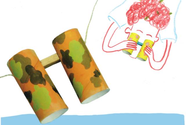 手工制作幼儿园立体天文望远镜,变废为宝手工望远镜制作儿童