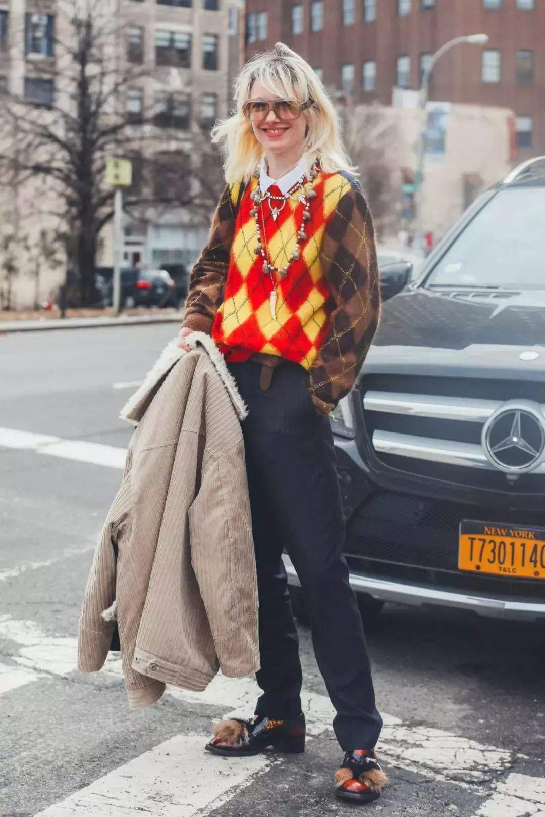 复古提花高级感可外穿,美式复古风冬天怎么穿好看