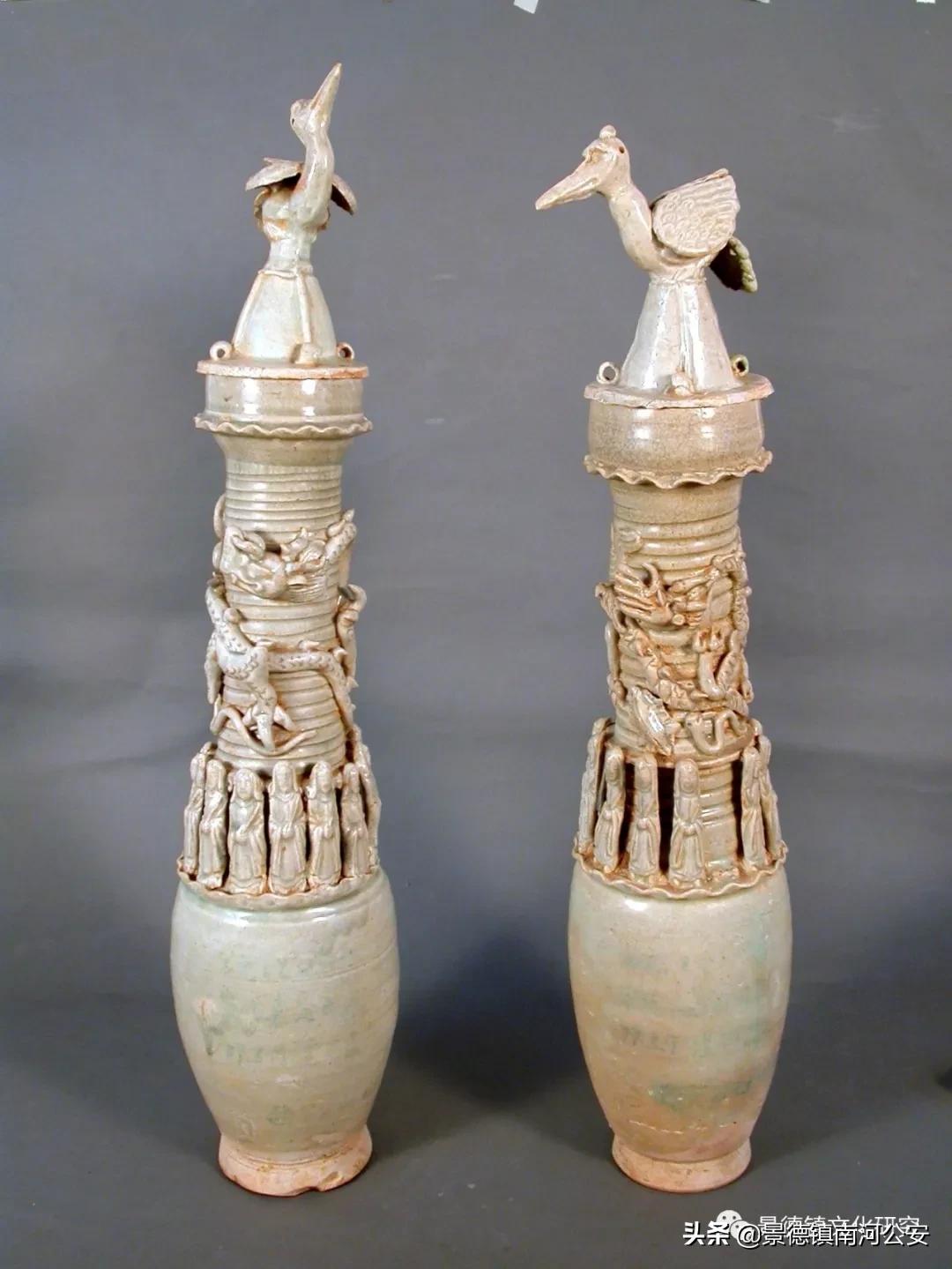 瓷器鉴定宋元青白瓷的时代特征,宋元时期景德镇青白瓷佛像底座