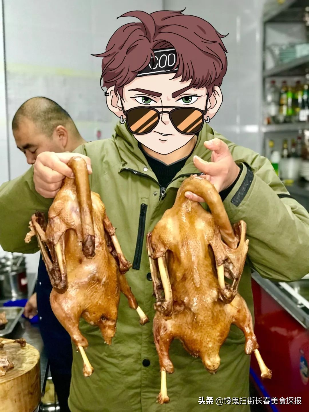 二道老厂区奇店。鹅的一切,全都炭火烤。烤鹅脖大锤抡