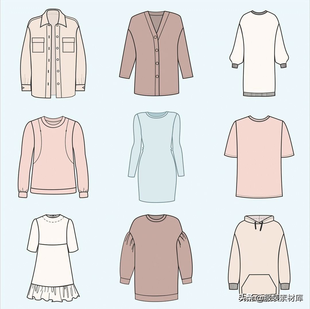 超简单的款式图,时尚法式图纸