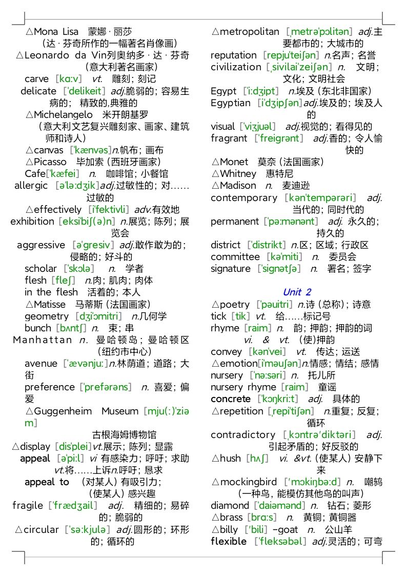 人教版高中英语单词表全部电子版,人教版高中英语单词表