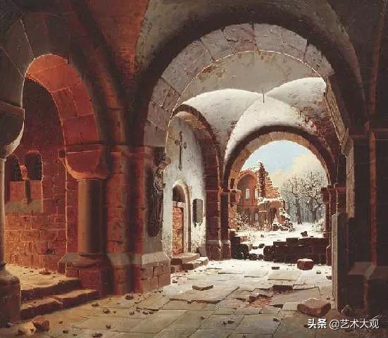 欧洲古建筑风景油画,世界上最顶级的树林木屋风景油画