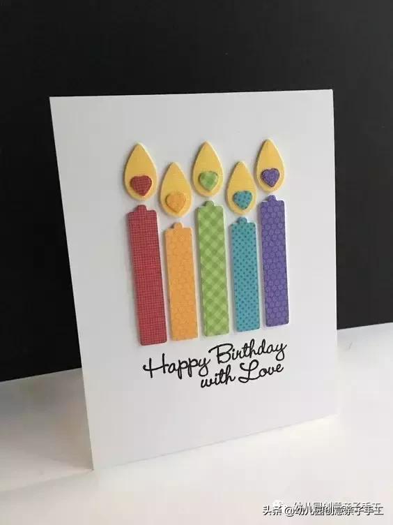 幼儿园小朋友过生日手工贺卡,生日贺卡蜡烛立体