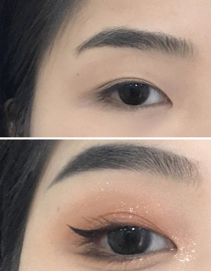 眼睛小不割双眼皮怎么变大,眼睛大无卧蚕怎么画眼妆