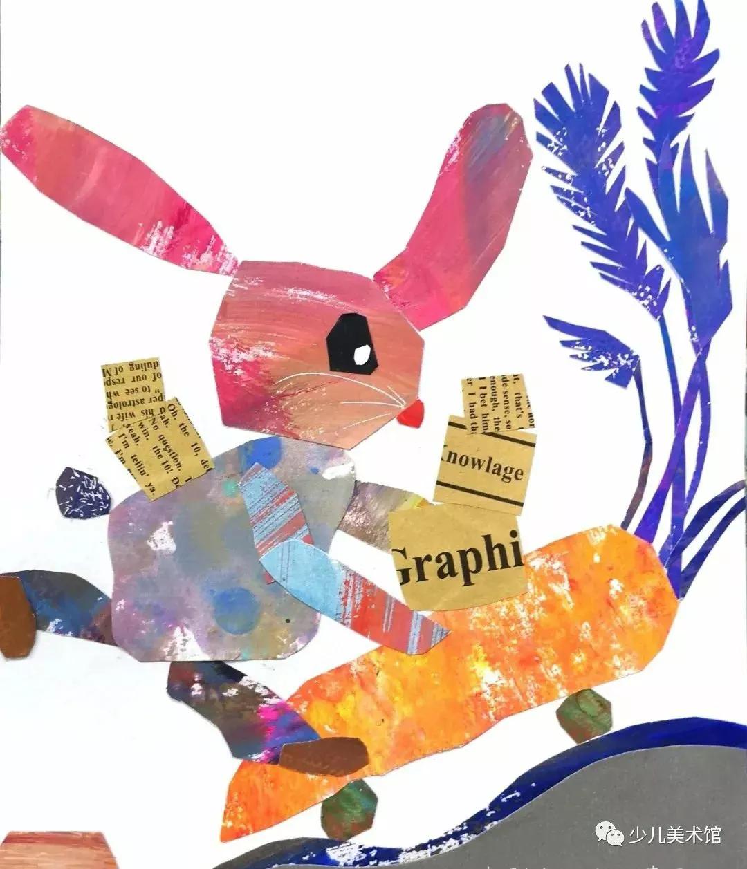 拼贴画创意作品手工小学,拼贴画创意美术教程